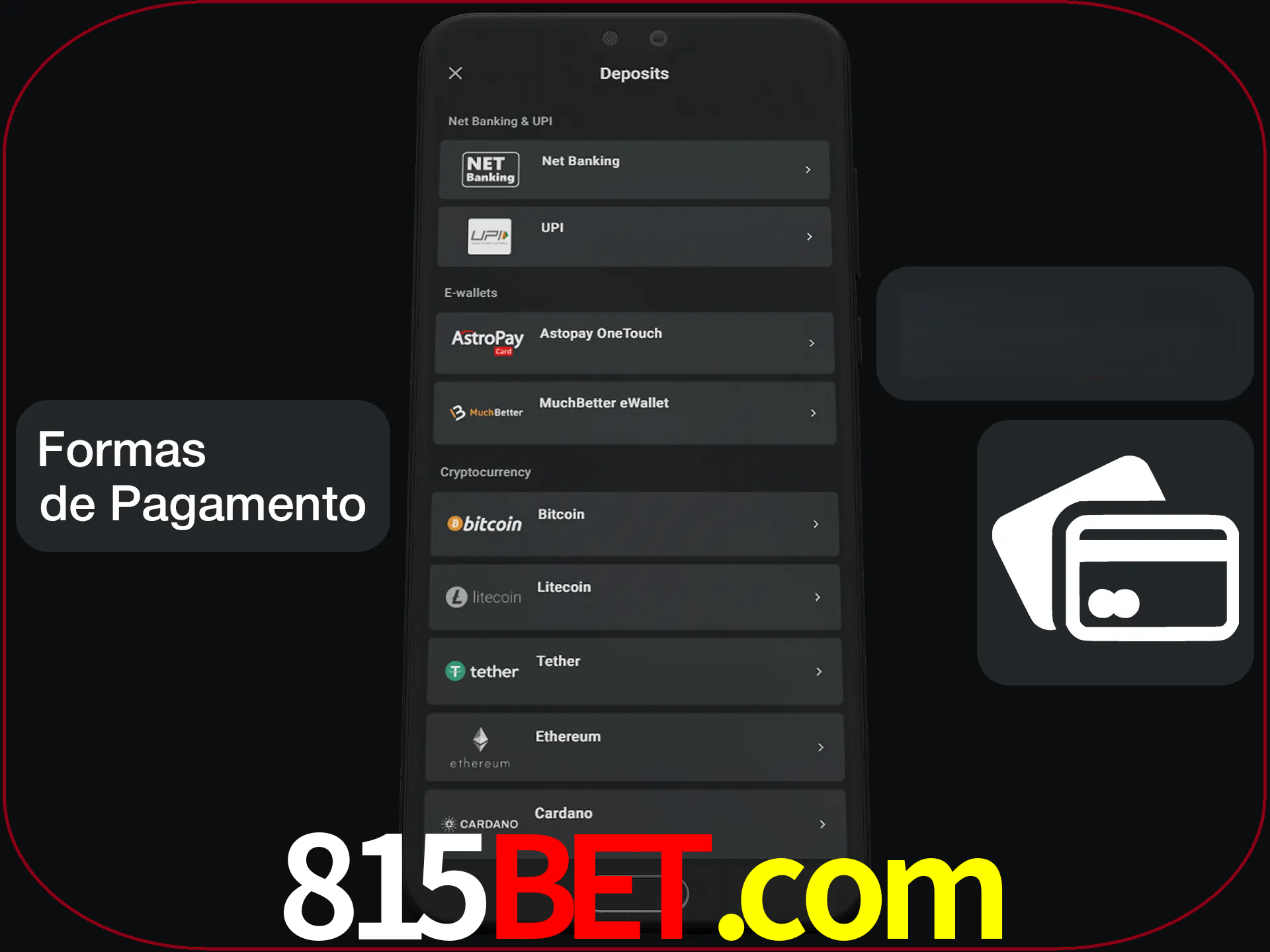 Escolha a forma de pagamento de sua preferência.