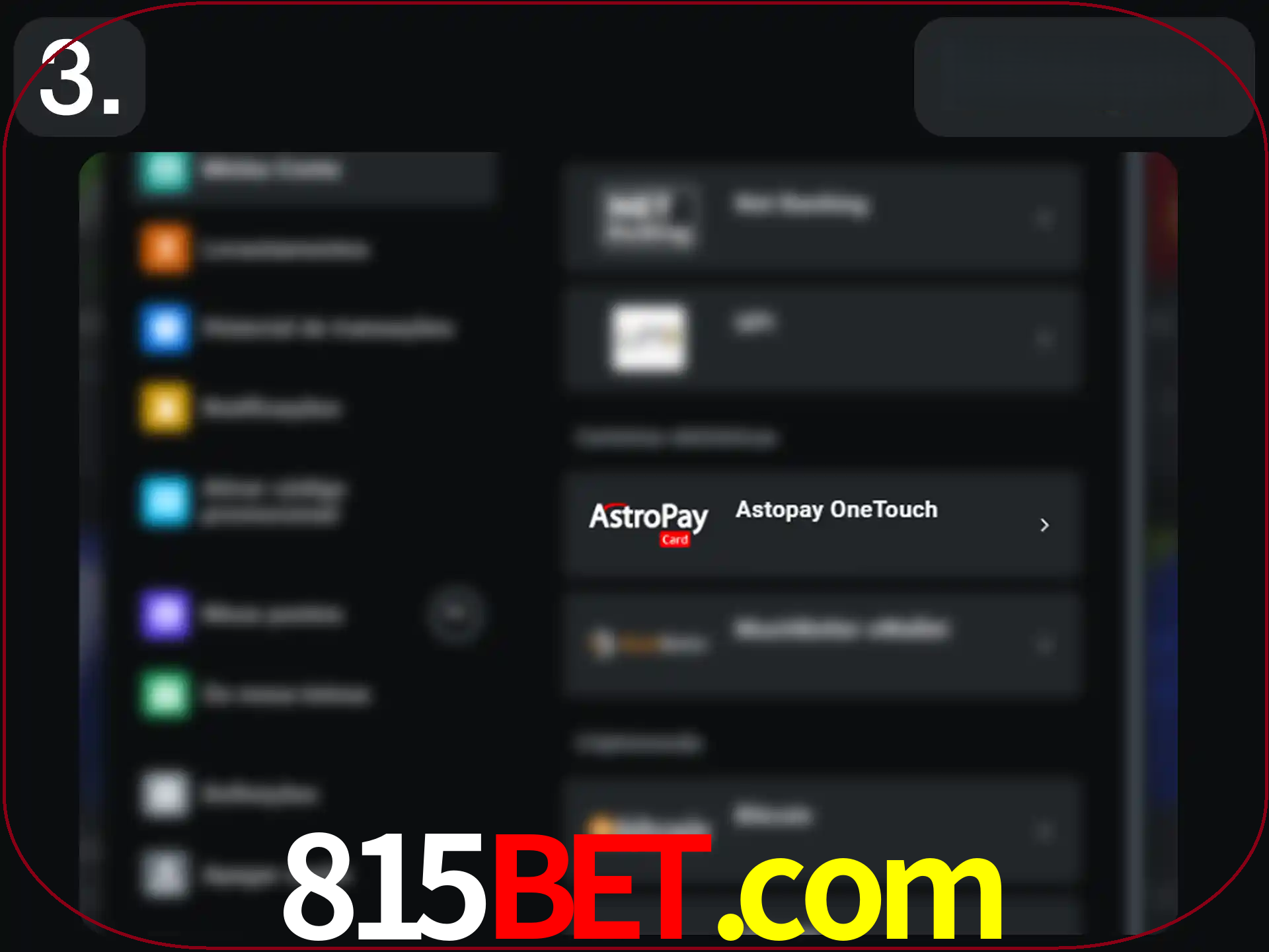 Abra a janela de depósito.