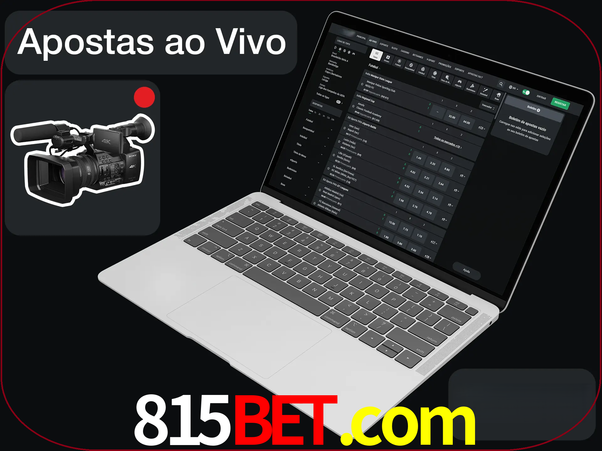 Aposte em formato ao vivo em nosso site.