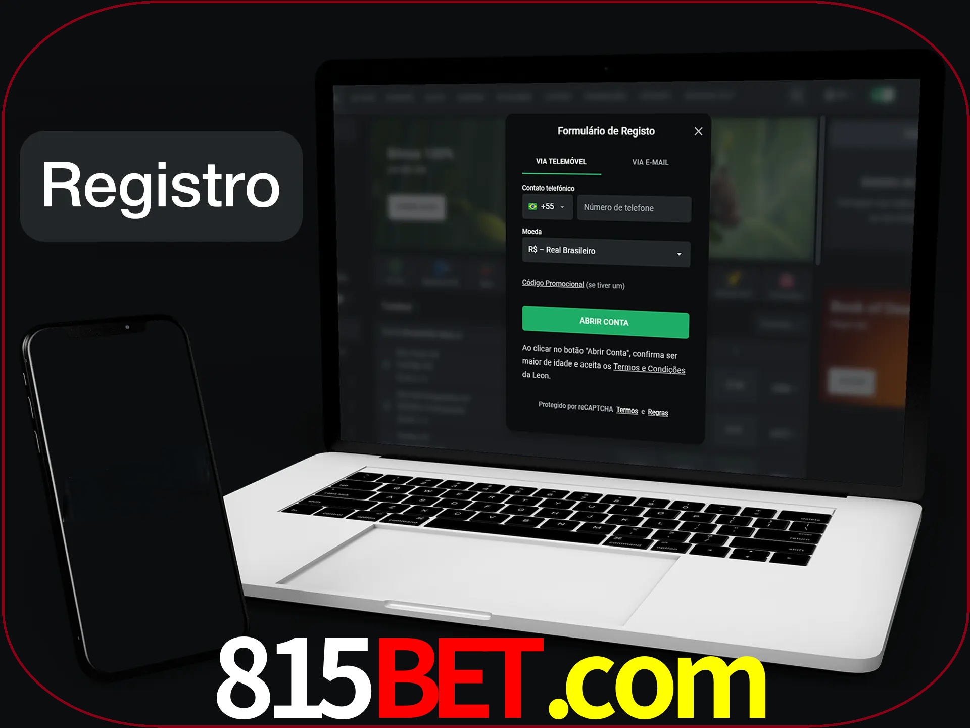 O registro na LeonBet é simples.