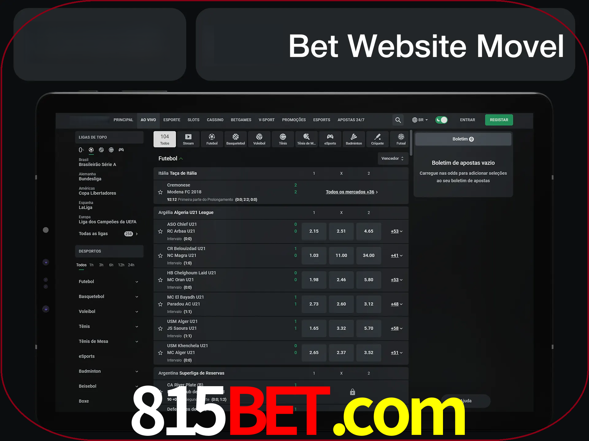 Use nosso website em qualquer dispositivo.