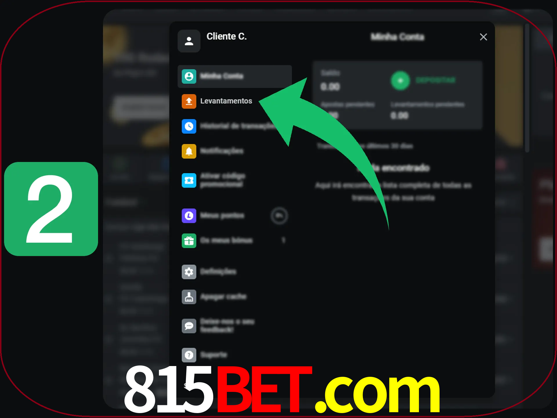 Entre na janela de perfil.